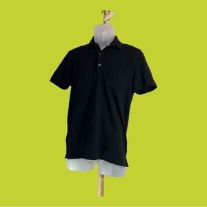 Mutual Weave Men’s Short Sleeve Polo Shirt, Black, Size S